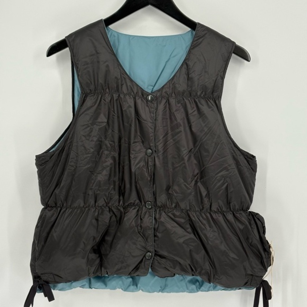 🧲 nwt Bellerose Black blue reversible down Sleeveless bubble Puffer vest